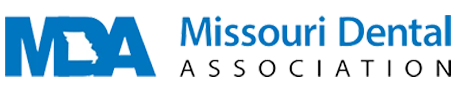 The image shows a logo with text that reads Missouri Dental Association and includes a phone number.